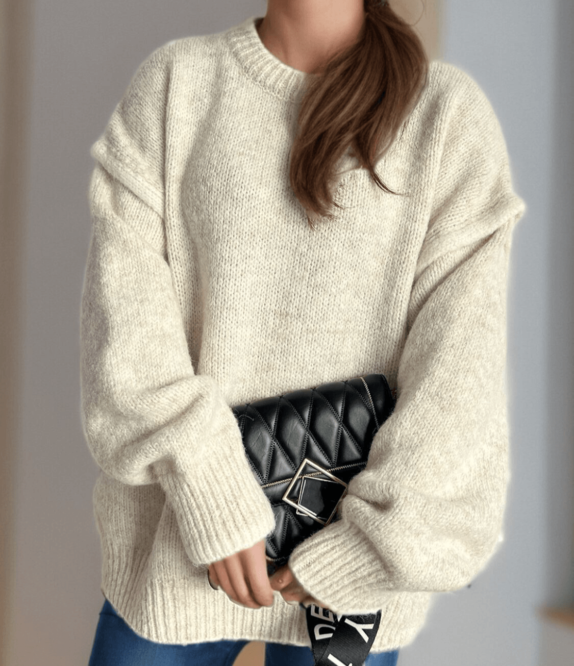 Women Contrast Trim Sweater Round Neck Dropped Shoulder Long Sleeve Pullover 57_a80302dc-7763-4973-bafb-e530af88f5de STYLEINGER