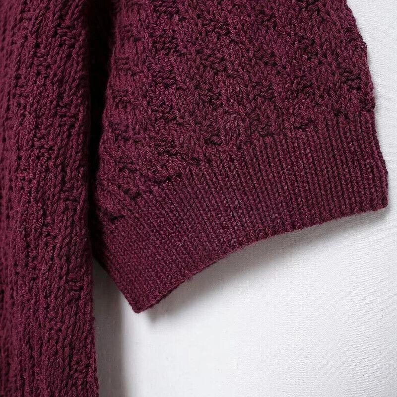 Single Breasted Knitted Sweater V-Neck Short Sleeve Blue Jewel Buttons 57_a845d6f2-6329-4f76-be04-6c1a64c9c429 STYLEINGER