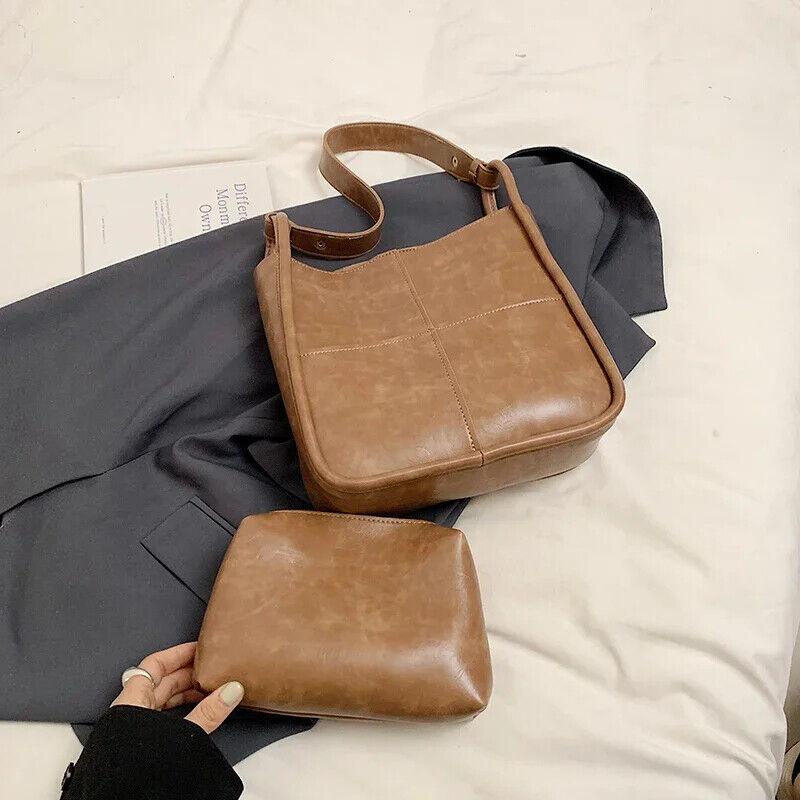 Shoulder Bucket Bags Leather Women's Large 2 in 1 Snap Plaid Stitch Handbags Khaki 57_aac50732-0b37-4223-8b1c-2abe8b125d5e STYLEINGER