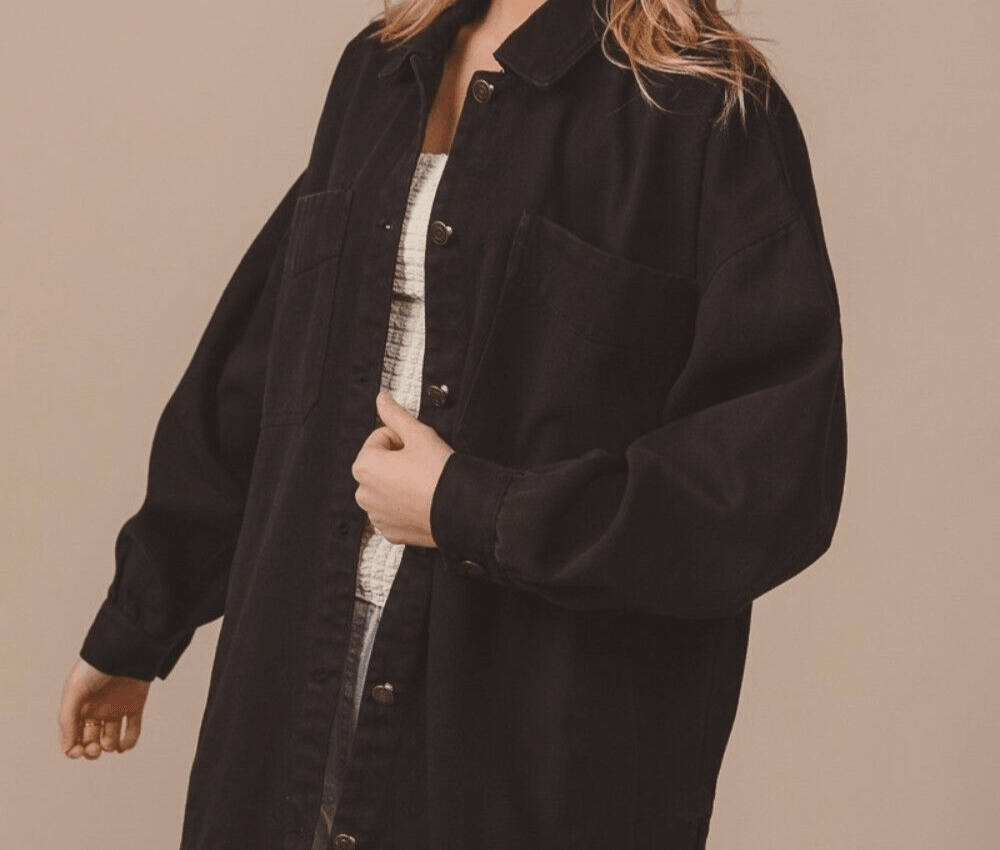 BiBi Jacket 100% Cotton Women Button Up Washed USA Stock with Pockets 57_aacf61c6-e7c4-4fa0-9f6b-923c1e64fb6a STYLEINGER