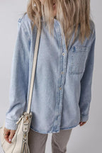 Denim Top Women Pocketed Collared Neck Cotton Long Sleeve Casual Shirt 57_ac1b4fbc-fedc-4db8-8076-69d332fd75a1 STYLEINGER