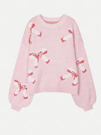 Bow Sweater Women Round Neck Long Sleeve Soft Knit Casual Oversized Pullover 57_aee00855-0177-412f-a0eb-f0c2d17e7f64 STYLEINGER