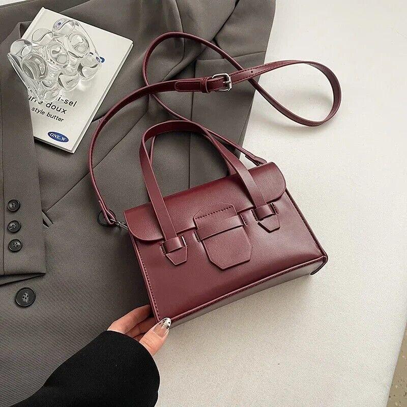 Mini Leather Handbags Flap Square Double Handles Women Crossbody Purses Burgundy 57_b09f132f-d7d7-4174-bb6f-14066e1cb100 STYLEINGER