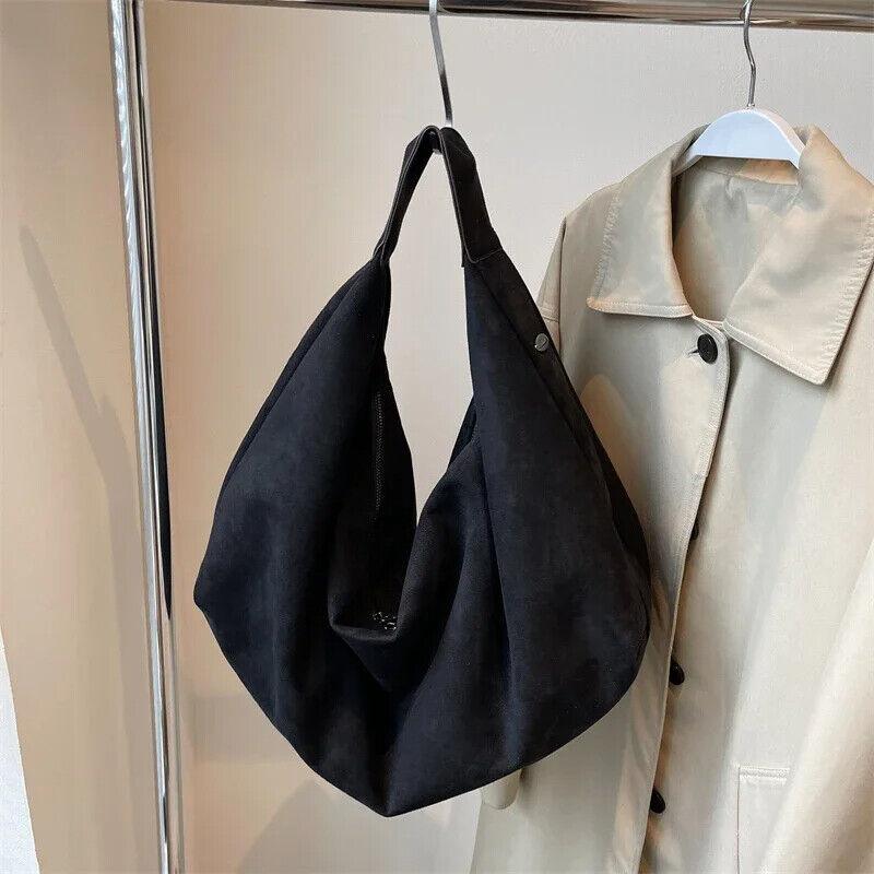 Nubuck Leather Hobo Bags Women's Zipper Folding Short Handle Handbags Purses Black 57_b1d0e709-a3d6-4330-95f4-0fdbe184f147 STYLEINGER