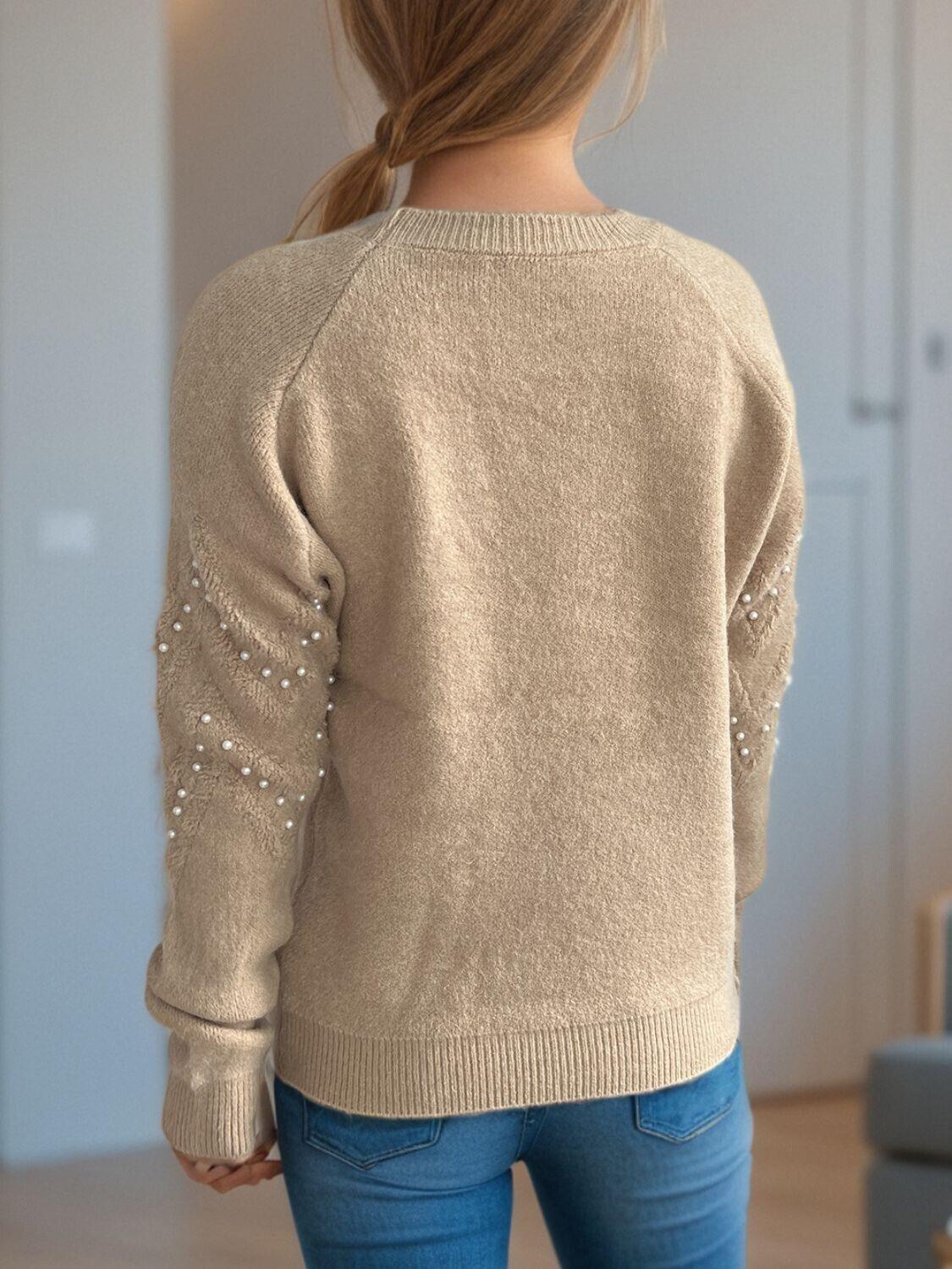 Women Pearl Beaded Sweater Geometric Pattern Round Neck Long Sleeve One Size 57_b5ad1054-9620-4ed3-8d85-6acdc38c40fc STYLEINGER