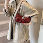 Leather Women Underarm Bag Zipper Belt Buckle Design Pleated Small Purses 57_b634e6c1-c97c-4488-b9ad-59232dc28c2e STYLEINGER