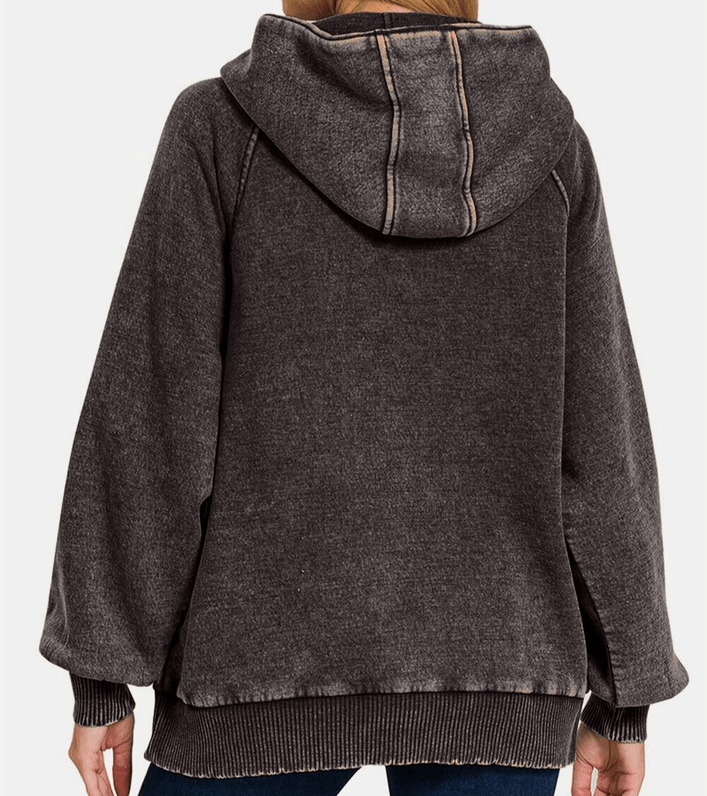 Zenana Hoodie Acid Wash Ash Black Fleece Kangaroo Pocketed Hooded Sweatshirt 57_bb51f0de-d36a-43a0-84ae-6fcf4c0eda58 Trendsi