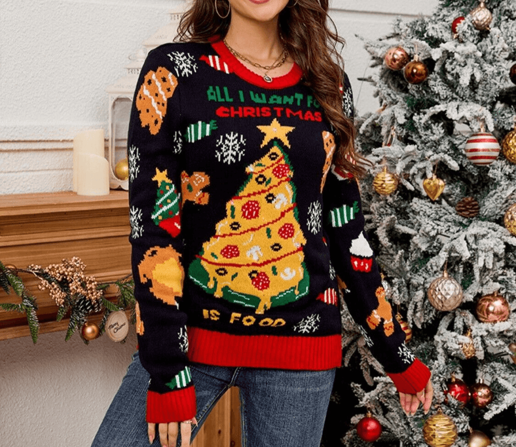 Women Sweater Christmas Tree Element Colorful Round Neck Long Sleeve Pullover 57_c0369408-4473-4731-a7b2-5dee7efac6f1 STYLEINGER