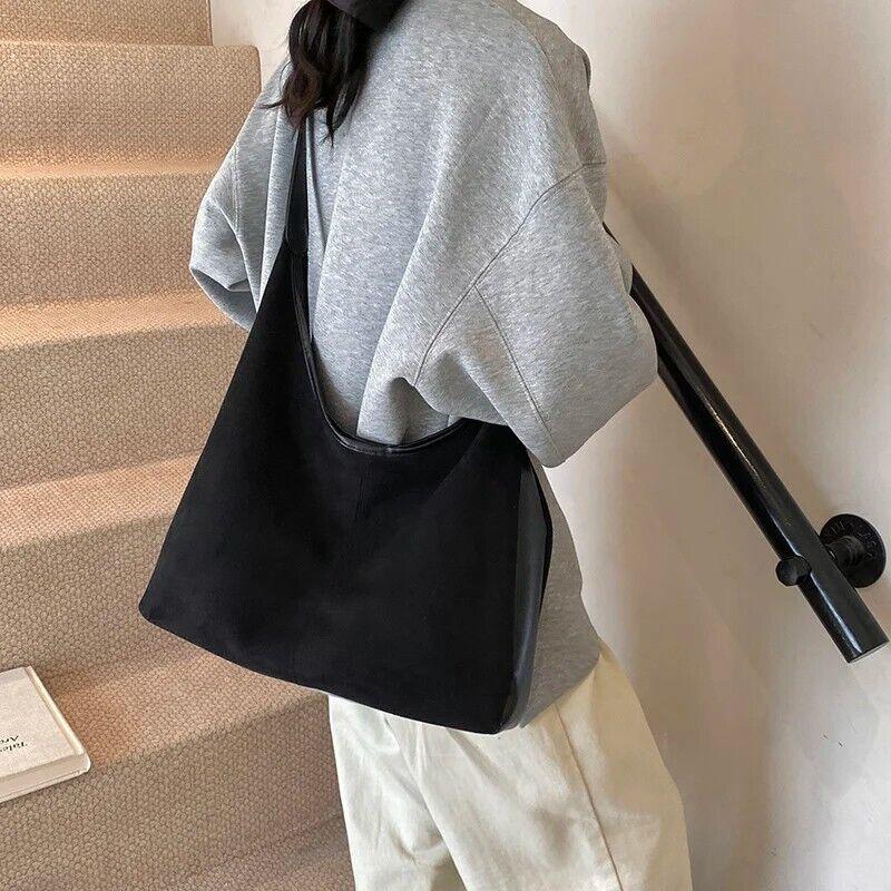 Large Faux Suede Soft Handbags Women's Adjustable Shoulder Strap Snap Handbags 57_c318339e-dfed-481c-b27e-4331c1707f15 STYLEINGER