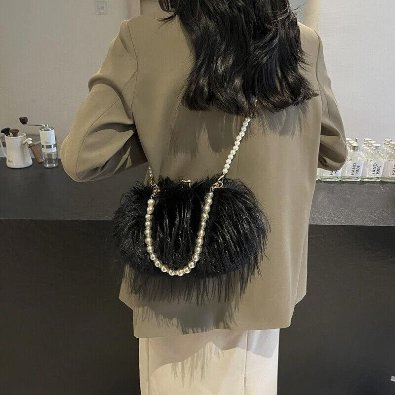 Faux Fur Crossbody Women's Small Kiss Lock Clutch Pearl Strap Tassel Purses 57_c640916e-6a39-46ea-b8ef-0b5355a660a2 STYLEINGER
