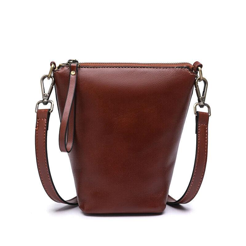 Genuine Leather Women‘s Handbags Mini Bucket Bags Zipper Solid Crossbody Purses Dark Brown 57_c78d6ecf-b967-4b41-b046-f6ebff181c33 STYLEINGER
