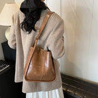 Shoulder Bucket Bags Leather Women's Large 2 in 1 Snap Plaid Stitch Handbags 57_c7926258-0e72-4033-9d6c-7880e44e7d07 STYLEINGER