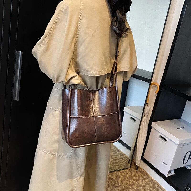 Shoulder Bucket Bags Leather Women's Large 2 in 1 Snap Plaid Stitch Handbags 57_c802eac3-acda-4444-b694-71604836ec03 STYLEINGER