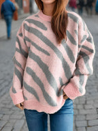 Women Knit Sweater Zebra Contrast Pattern Round Neck Long Sleeve Pullover 57_c9379750-5d6c-488b-ab4f-88be4afedf3c STYLEINGER