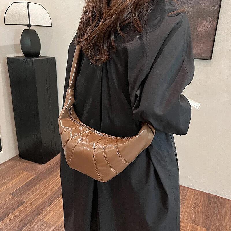 Large Hobo Bags Glazed Soft Leather Crescent Zipper Small Zip Women's Purses 57_cddbeb1f-86d6-4df5-ace0-f6a3287ac25d STYLEINGER