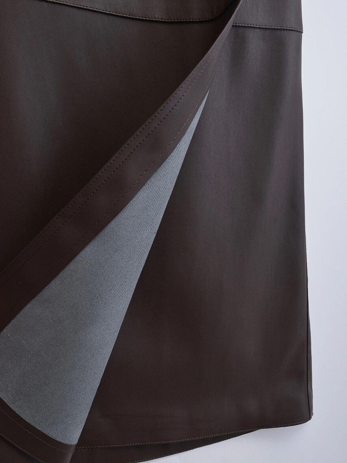 Midi Skirt Women's Faux Leather Lace-up Side A-Line High Waist Wrap Belt Tie 57_cf5c0d0c-a0aa-4dc9-9c9f-c97e5af47478 STYLEINGER