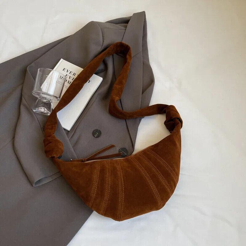 Hobo Bags Soft Leather Splicing Crescent Zipper Women's Small Large Handbags Brown Small 57_d727d901-13de-485b-9046-9f0b0e81db22 STYLEINGER