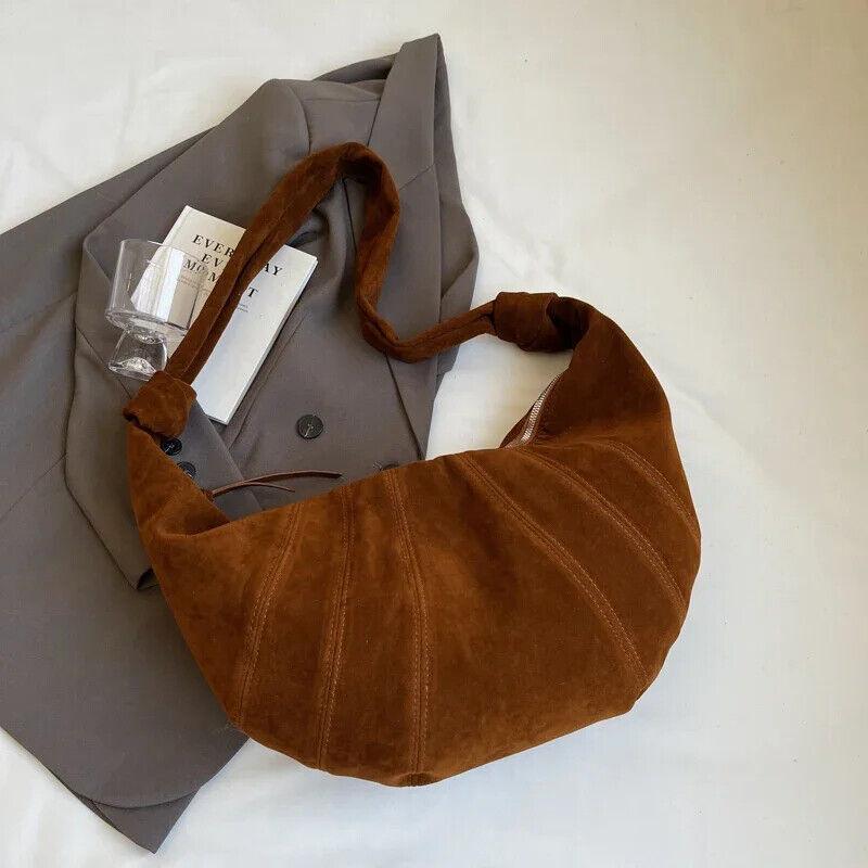 Hobo Bags Soft Leather Splicing Crescent Zipper Women's Small Large Handbags Brown Large 57_d7872026-62c5-4e76-a52f-7fed912e2183 STYLEINGER