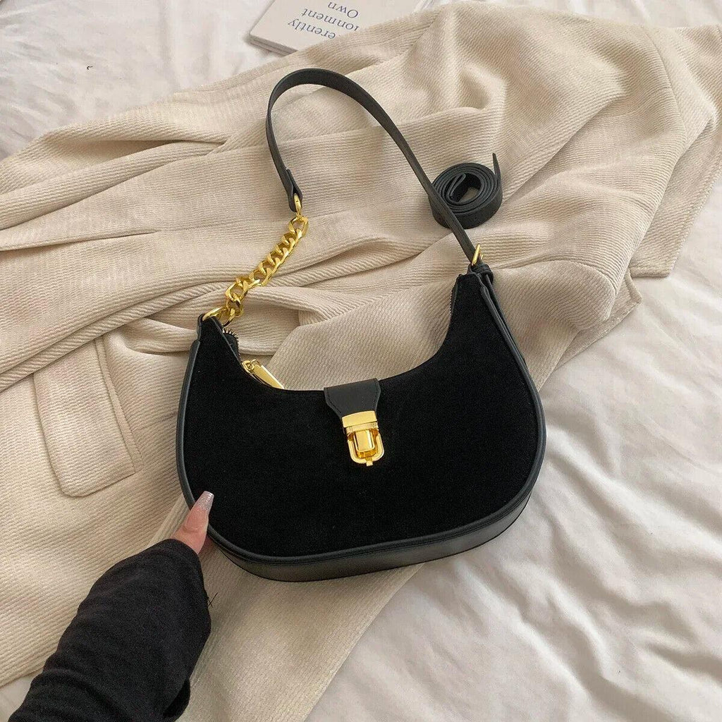 Shoulder Bags PU Leather Small Zipper Lock Style Handbags Black 57_d8139a44-b46d-4f98-b058-5cd6a1227907 STYLEINGER