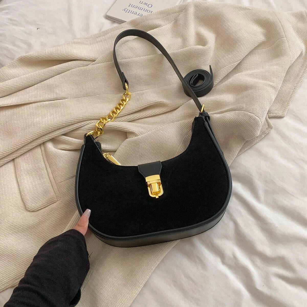 Shoulder Bags PU Leather Small Zipper Lock Style Handbags Black 57_d8139a44-b46d-4f98-b058-5cd6a1227907 STYLEINGER