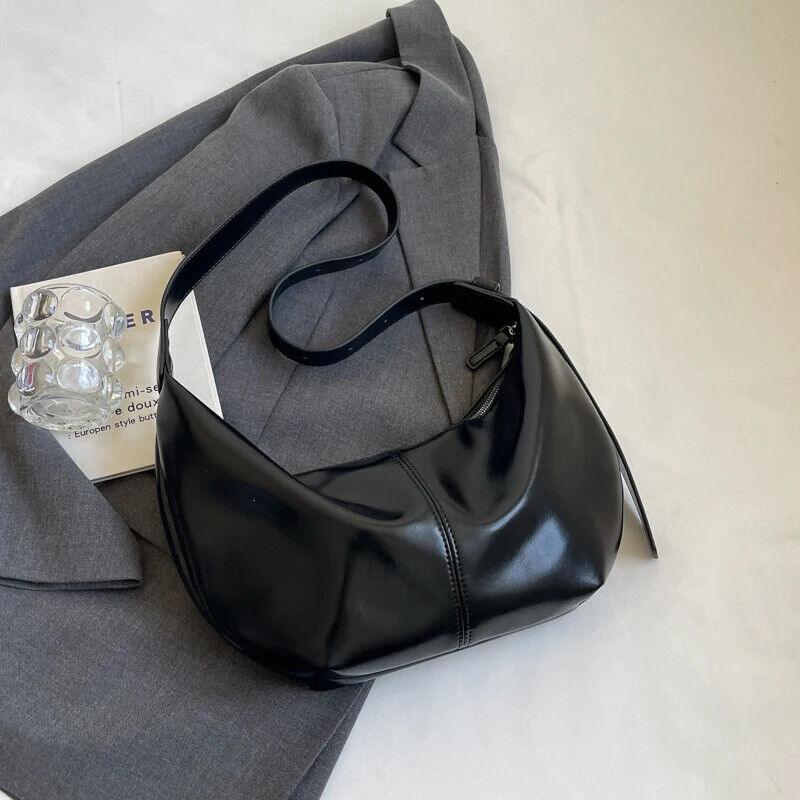 Shoulder Hobo Bags Leather Women's Large Zipper Soft Adjustable Strap Purses Black 57_dad98d96-cc0a-4489-92ea-5e8bc9ffa078 STYLEINGER