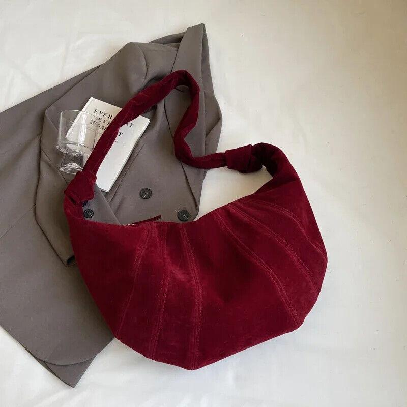 Hobo Bags Soft Leather Splicing Crescent Zipper Women's Small Large Handbags Red Large 57_dd6386f3-a0e6-4219-a9ed-e6cc8a15d220 STYLEINGER