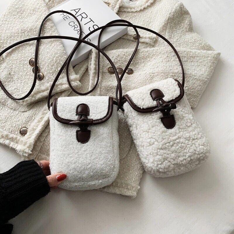 Mini Soft Lamb Down Fabric Plush Women's Toggle Flap Crossbody Phone Purses 57_df604835-13a0-4725-ba5c-95966254fa91 STYLEINGER