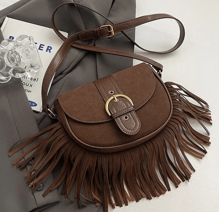 Mini Tassel Saddle Bags Nubuck Leather Flap Belt Buckle Style Women's Crossbody 57_dfd446e9-f9b3-4b80-add6-a3c966d36ea5 STYLEINGER