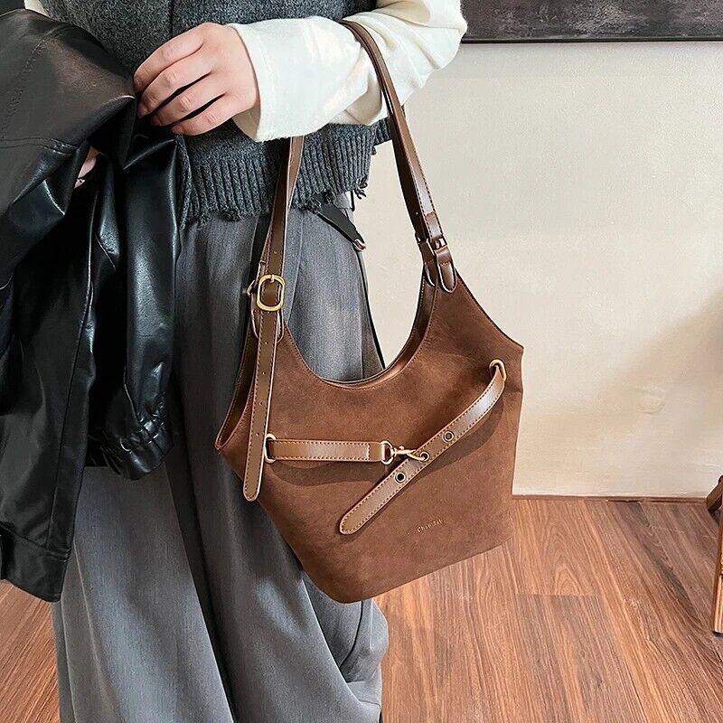 Large Faux Suede Soft Handbags Women's Belt Buckle Style Shoulder Bag Handbags 57_e0968f1c-c99f-4db7-95fa-033533fb8780 STYLEINGER