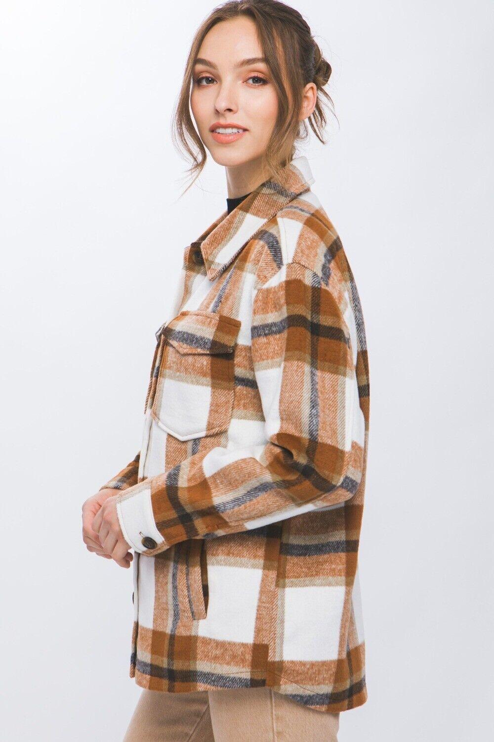 Love Tree Shacket Women Plaid Button Up Long Sleeve Pocketed Jacket Outwear 57_e2c67275-c44c-42dd-9a5d-f5e454025959 STYLEINGER
