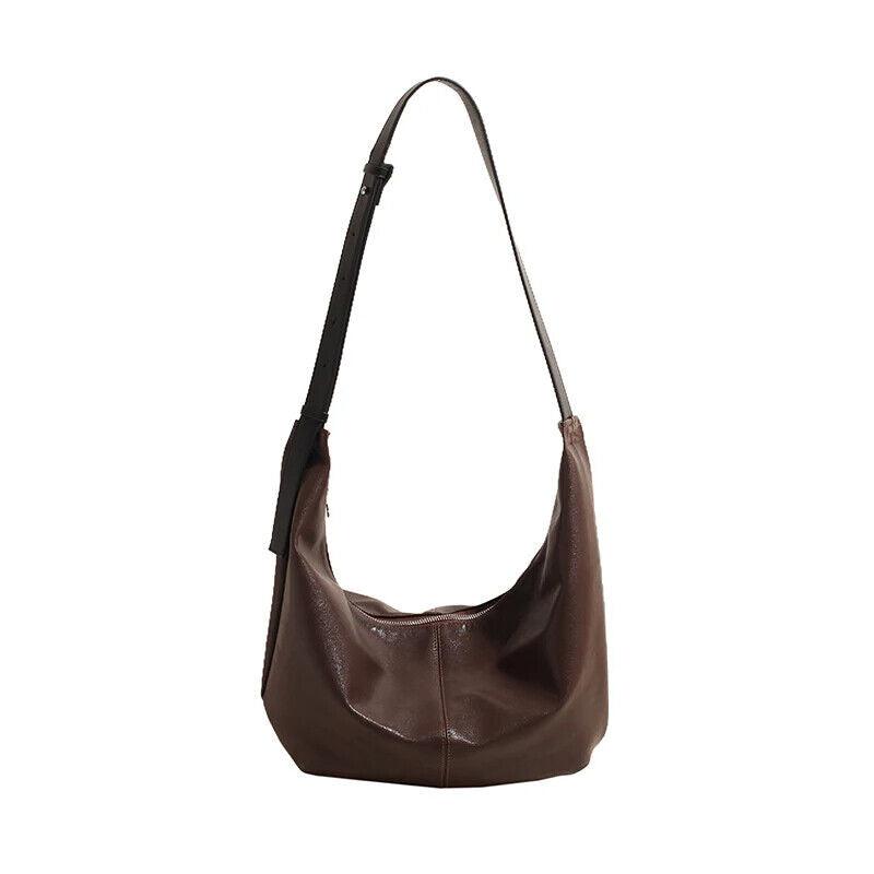 Shoulder Hobo Bags Leather Women's Large Zipper Soft Adjustable Strap Handbags Dark Brown 57_e357dd82-be8f-428e-b2b3-e10932bb4e83 STYLEINGER