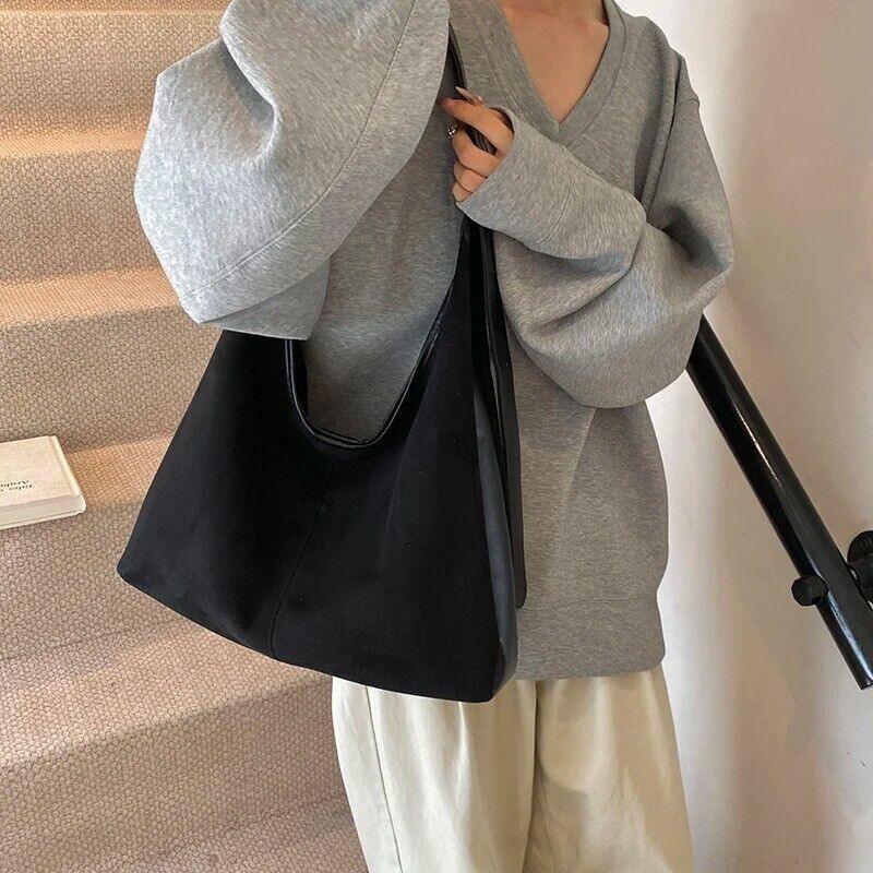 Large Faux Suede Soft Handbags Women's Adjustable Shoulder Strap Snap Handbags 57_e4570744-f912-49df-9208-1f389cec7109 STYLEINGER