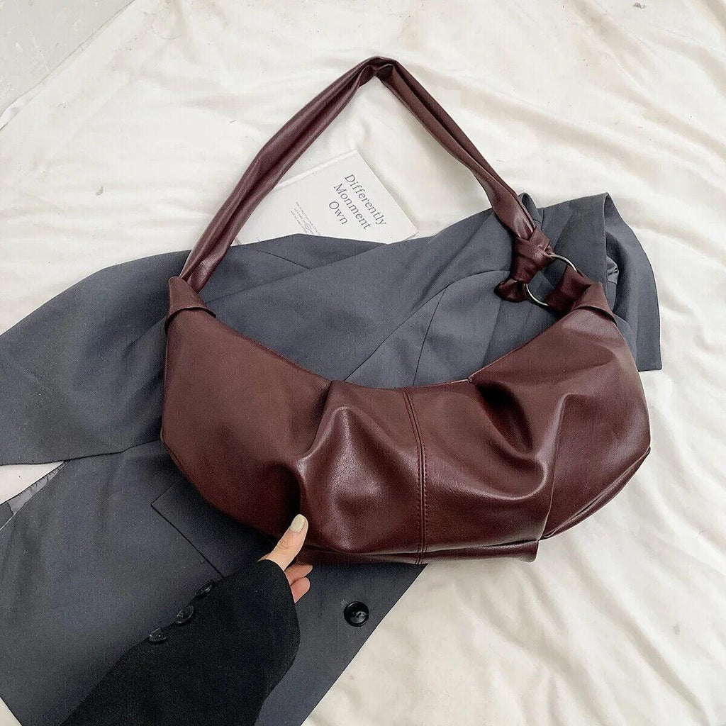 Large Hobo Bags Soft Leather Pleated Crescent Zipper Women's Crossbody Handbags Burgundy 57_e4a4dbf5-d99e-4658-a764-a03005067584 STYLEINGER