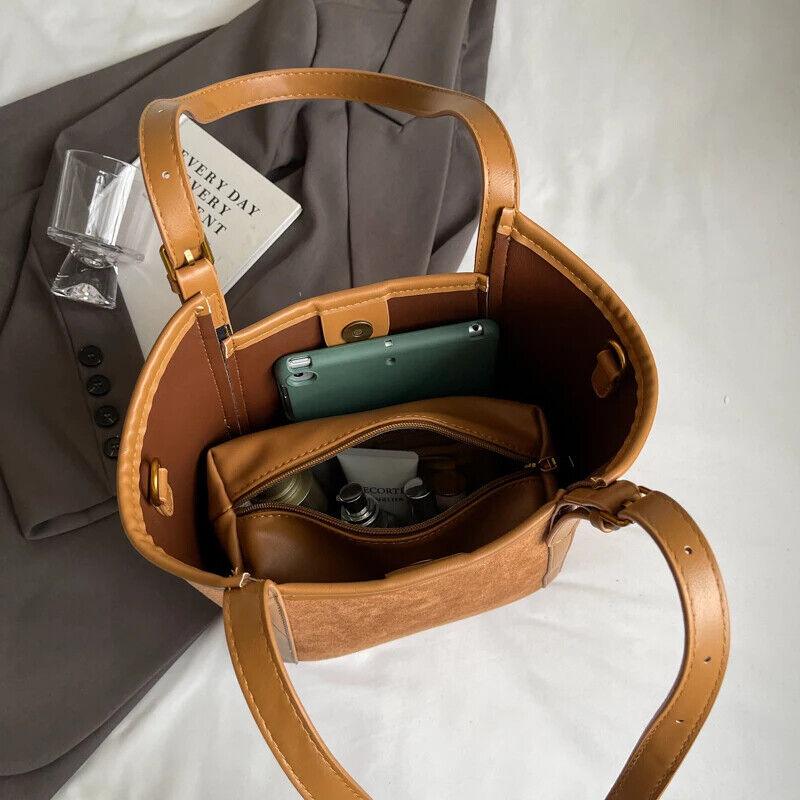 Large Bucket Bags Suede Leather Handbags 2 in 1 Mini Zip Snap Women's Purses 57_e5375db2-be53-4fae-a25f-c0c09f6854d4 STYLEINGER