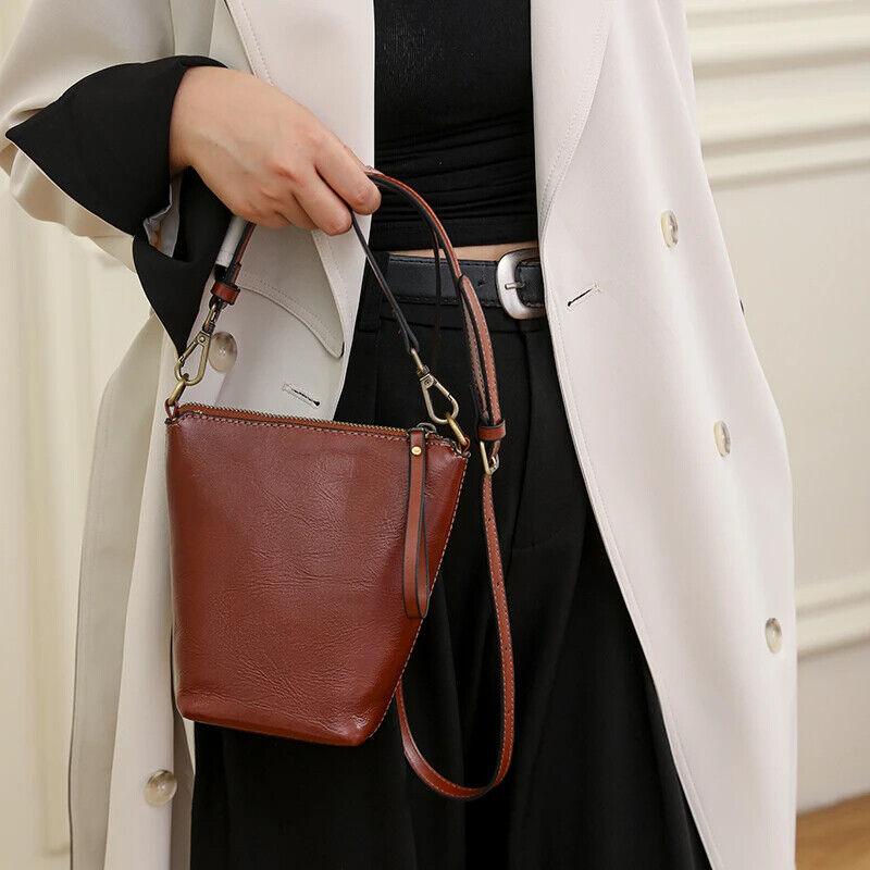 Genuine Leather Women‘s Handbags Mini Bucket Bags Zipper Solid Crossbody Purses 57_e98bfcc6-9913-4422-9ac0-08846455294d STYLEINGER