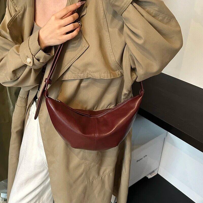 Large Leather Crescent Bags Women Zipper Adjustable Strap Purses 57_e9e4e573-1baf-4290-a6f1-3f830b8b7b1c STYLEINGER