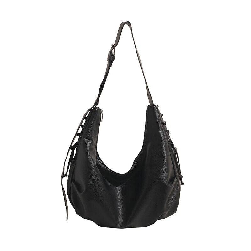 Shoulder Hobo Bags Leather Women's Large Zipper Soft Crisscross Style Handbags Black 57_eb75f1c3-36f4-44c0-b91d-e042a727412c STYLEINGER