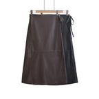 Midi Skirt Women's Faux Leather Lace-up Side A-Line High Waist Wrap Belt Tie 57_eeb61c6e-a7d1-4d09-9d8f-7fcb54bb6de5 STYLEINGER