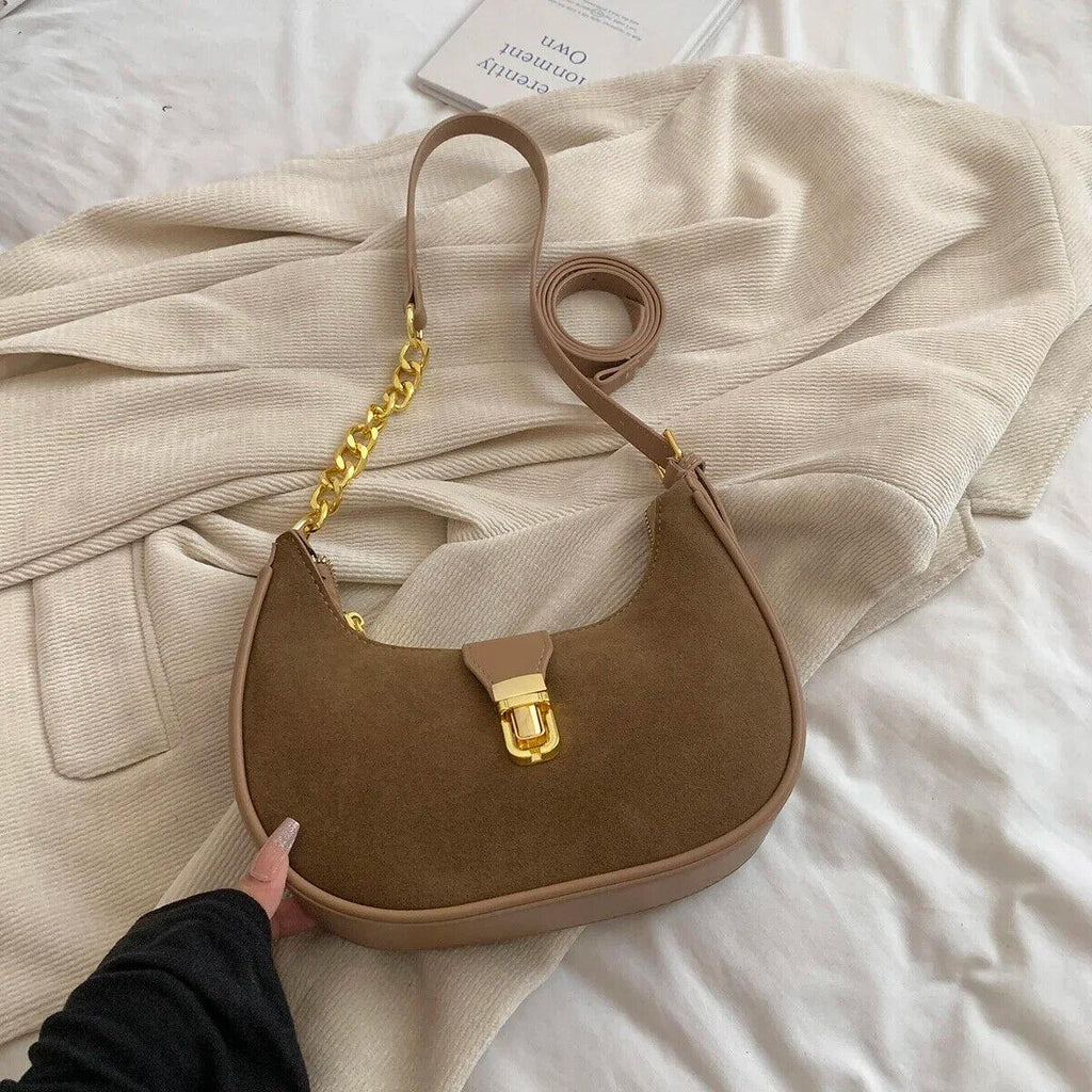 Shoulder Bags PU Leather Small Zipper Lock Style Handbags Khaki 57_f0225fec-2552-48f3-bbcc-d38e0c0d5876 STYLEINGER