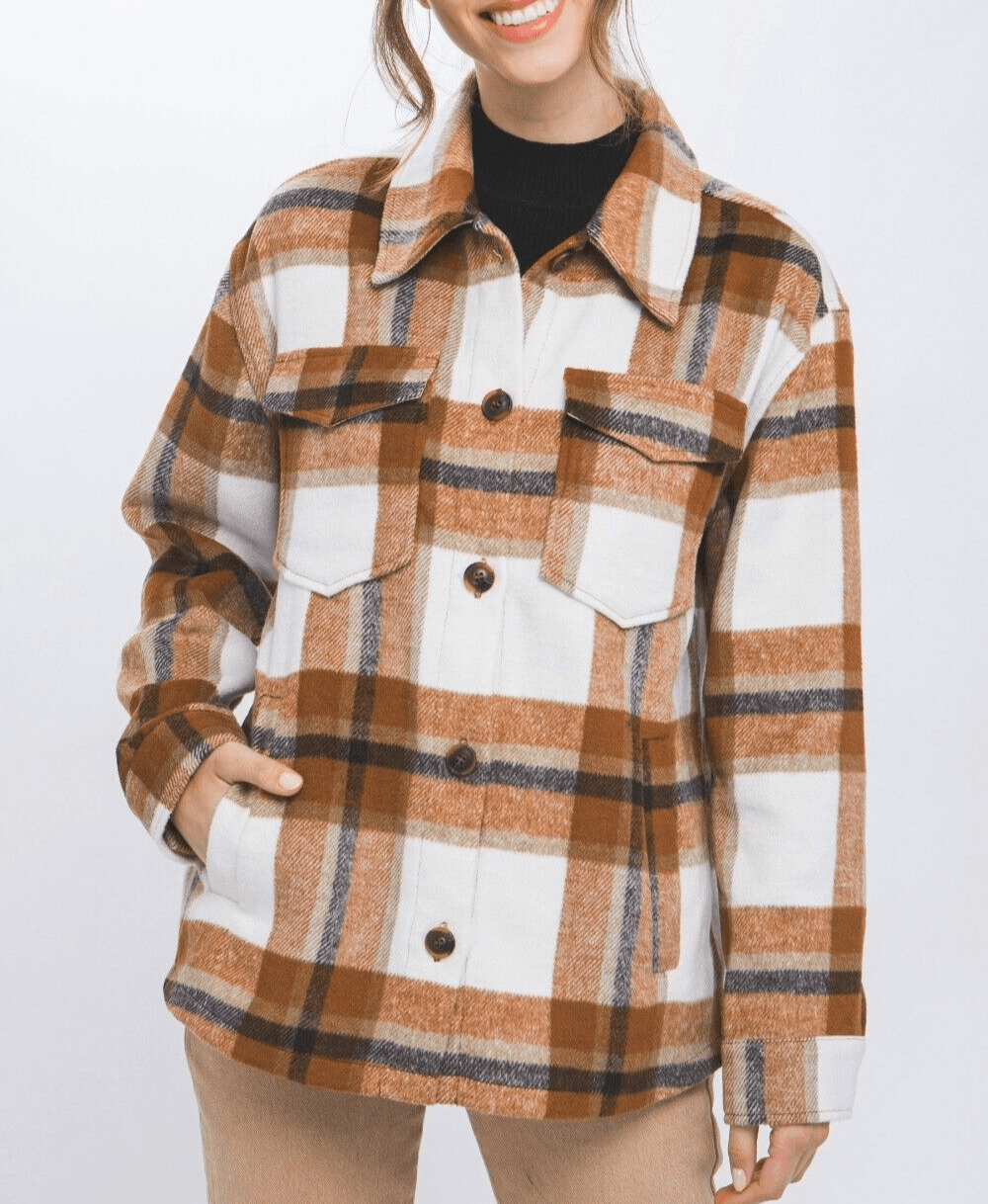 Love Tree Shacket Women Plaid Button Up Long Sleeve Pocketed Jacket Outwear 57_f07cc02d-7bb9-423e-9dff-d549fb48ebab STYLEINGER