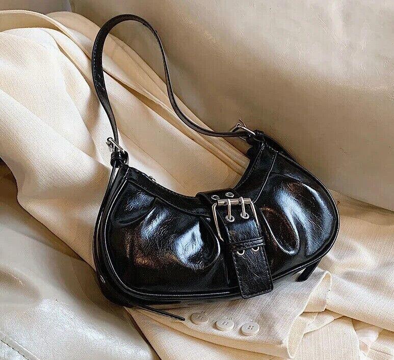 Leather Women Underarm Bag Zipper Belt Buckle Design Pleated Small Purses 57_f21fb258-66e4-49e7-a589-7db9f92a0ed5 STYLEINGER