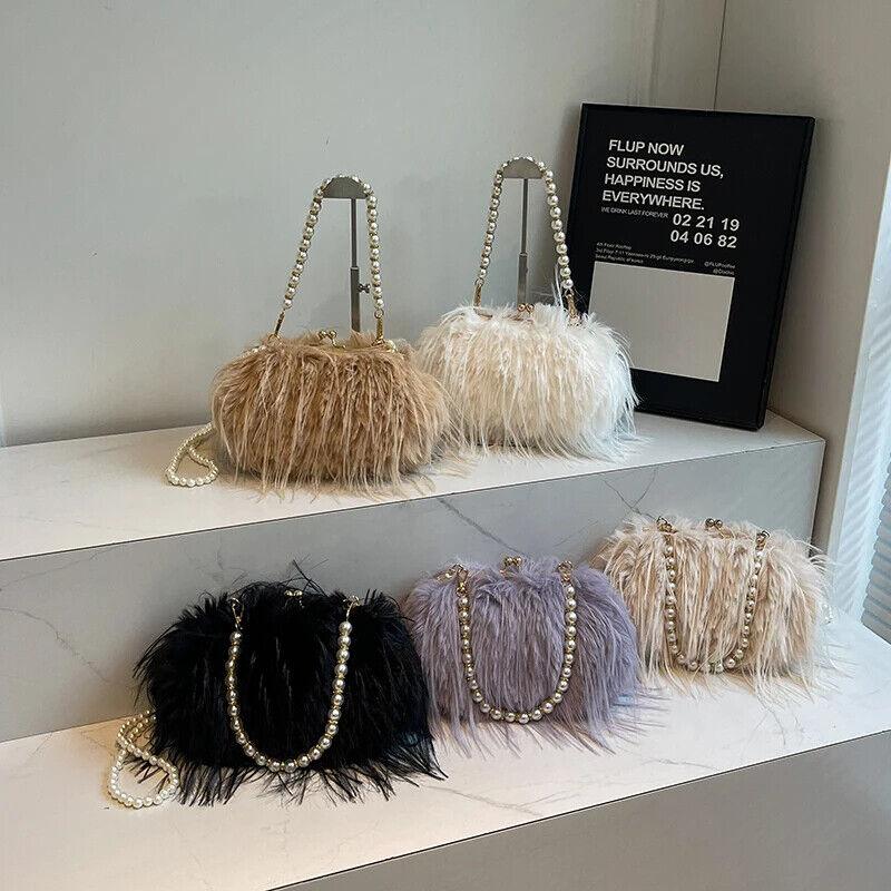 Faux Fur Crossbody Women's Small Kiss Lock Clutch Pearl Strap Tassel Purses 57_f28d80b4-0579-42fc-bb19-d53231bd2761 STYLEINGER