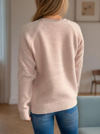 Women Pearl Beaded Sweater Geometric Pattern Round Neck Long Sleeve One Size 57_f3127683-e684-4547-bfcb-a25671b9a324 STYLEINGER