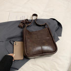 Shoulder Bucket Bags Leather Women's Large 2 in 1 Snap Plaid Stitch Handbags 57_f3826fc6-631a-4eeb-925b-729f3714aef3 STYLEINGER