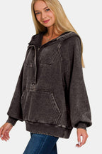 Zenana Hoodie Acid Wash Ash Black Fleece Kangaroo Pocketed Hooded Sweatshirt 57_f39ae0d1-d38f-4a9e-904e-bebf3559e1c8 Trendsi