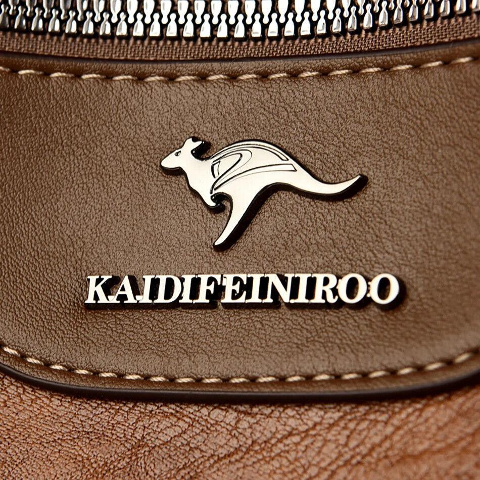 Women's Large Handbag Soft Leather Zipper Pockets Bucket Bags Purses