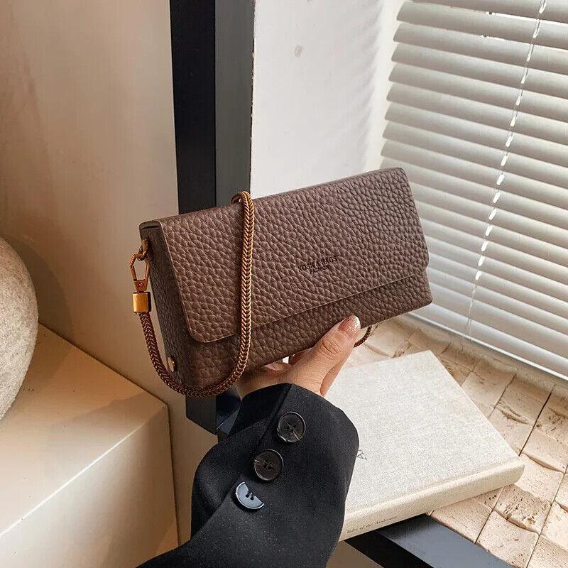 Mini Box Clutch Crossbody Bags Chain Strap Flap Embossed Pu Leather Purses