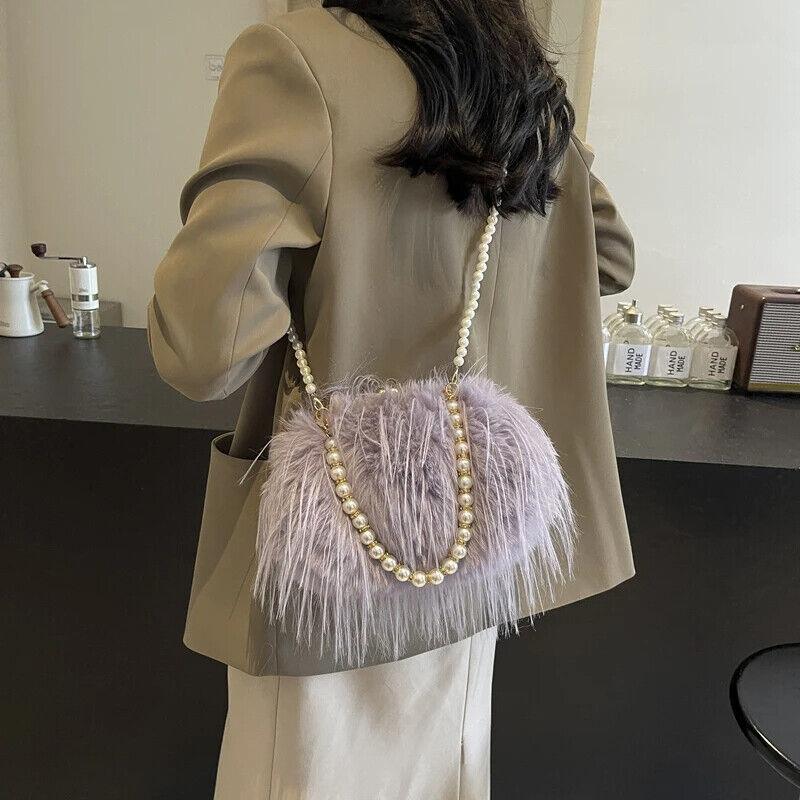 Faux Fur Crossbody Women's Small Kiss Lock Clutch Pearl Strap Tassel Purses 57_fb0d5319-fcaa-42d9-94d8-ee893f020258 STYLEINGER