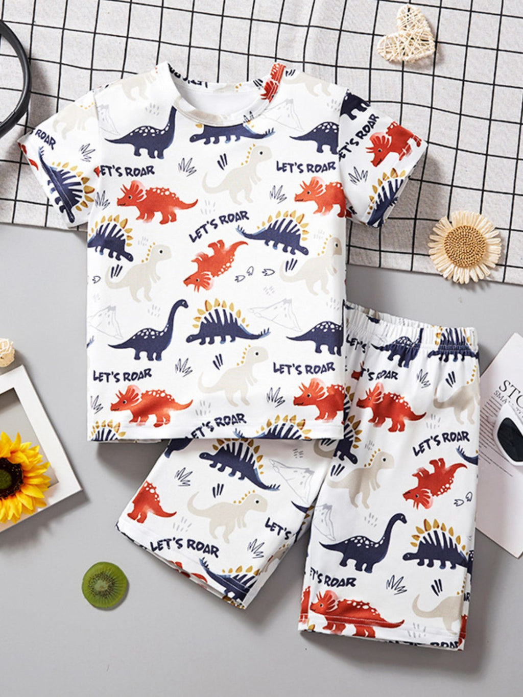 Children's Dinosaur Print T-Shirt and Shorts Set