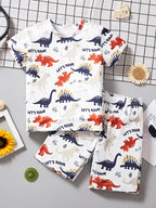 Children's Dinosaur Print T-Shirt and Shorts Set